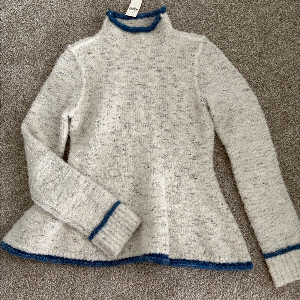 NWT Pilcro Anthropologie Turtleneck Sweater XS Ivory Speckled Knit